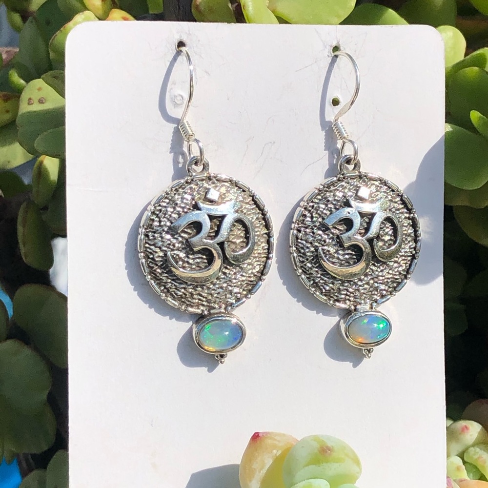 Ethiopian Om Sterling Silver Earrings